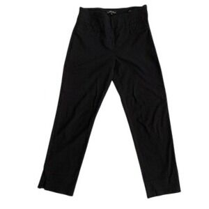 Renuar R1542 Black Pull On Ankle Pants Slim Leg Career Trousers Womens 6
